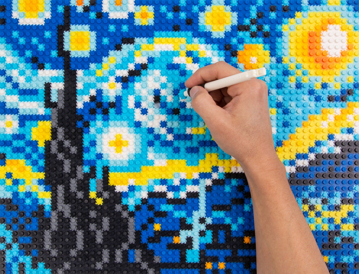 PIX BRIX Starry Night Pixel Art Puzzle Kit – 2,408 Pieces