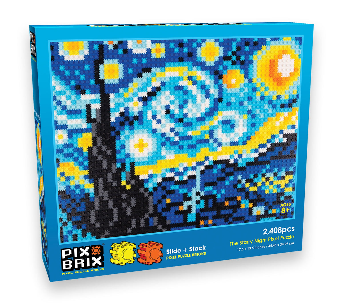 PIX BRIX Starry Night Pixel Art Puzzle Kit – 2,408 Pieces